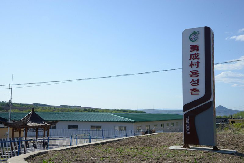 山巒環抱間的勇成村。