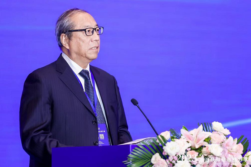 中國關工委常務副主任，中國法學會黨組成員、副會長張蘇軍致辭（郭肅檸 攝）