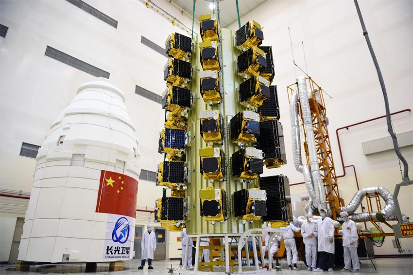 長光衛星“一箭41星”星箭對接。