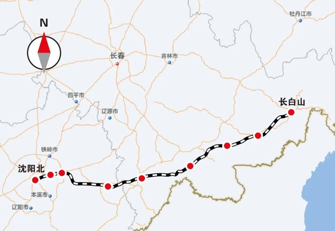 沈白高鐵線路圖。