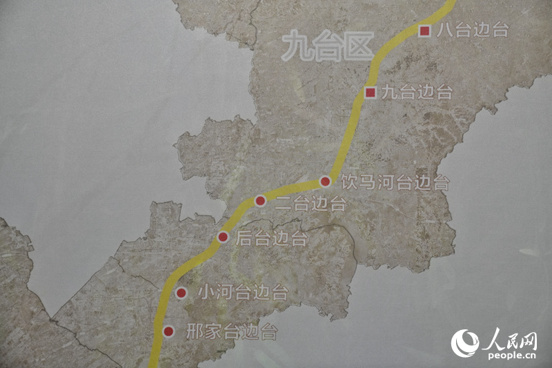 展館內展示的“柳條邊”位置圖。人民網記者 李洋攝