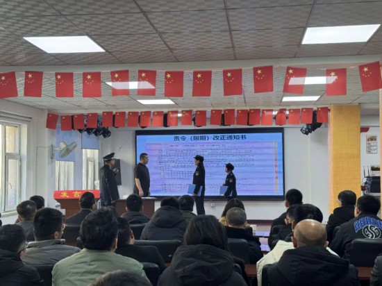 圖為司法局與遼北街道聯合開展執法現場演練培訓。